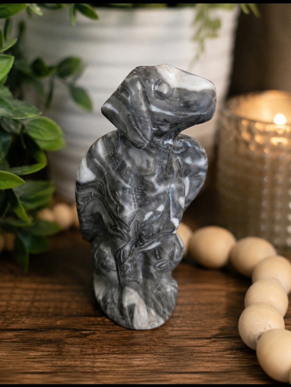 Marbled Soapstone Winged Angel Dog Figurine Memorial Pet Loss Keepsake Decor